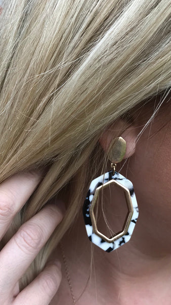 Black and White Acrylic Earring