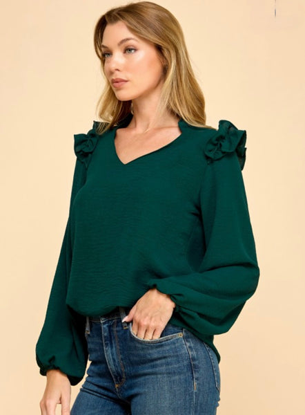 Hunter V-Neck W/ Ruffle