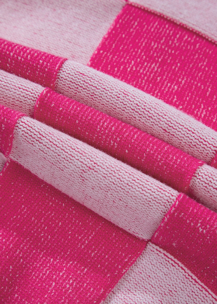 Pink Checkered Cardigan