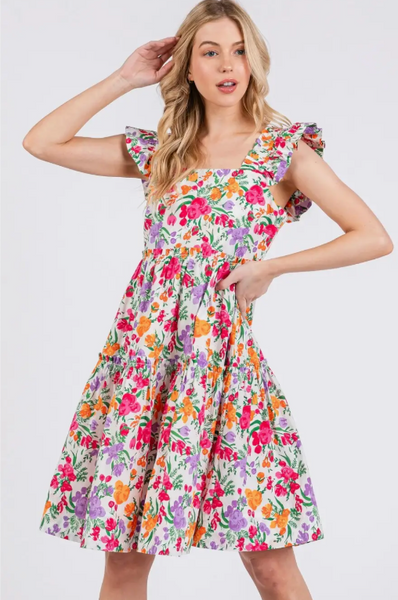 Ivory Floral Dress
