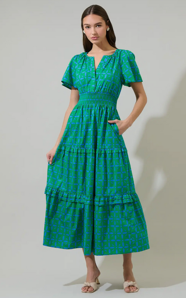 Poplin Tiered Maxi Dress