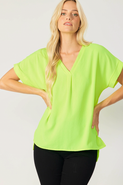 Neon Yellow V-Neck