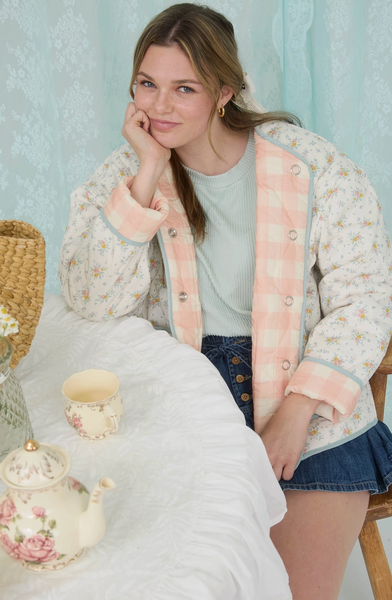 Floral/Plaid Quilted Jacket
