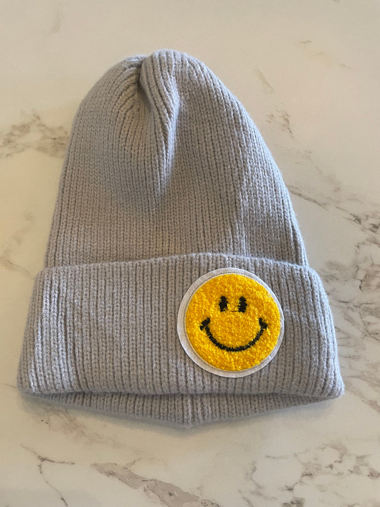 Smiley Face Toboggan - Light Grey